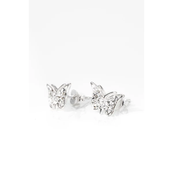 A & ONE Pillangó Alakú Fehér Swarovski® Köves S925 Ezüst Fülbevaló