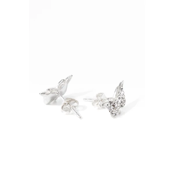 A & ONE Pillangó Alakú Fehér Swarovski® Köves S925 Ezüst Fülbevaló