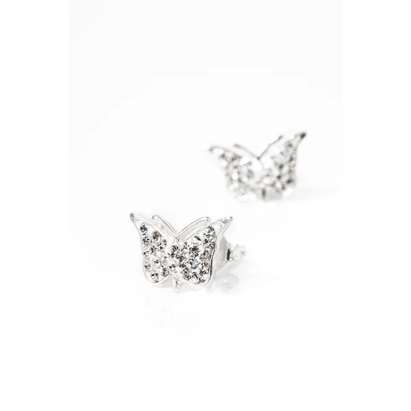 A & ONE Pillangó Alakú Fehér Swarovski® Köves S925 Ezüst Fülbevaló