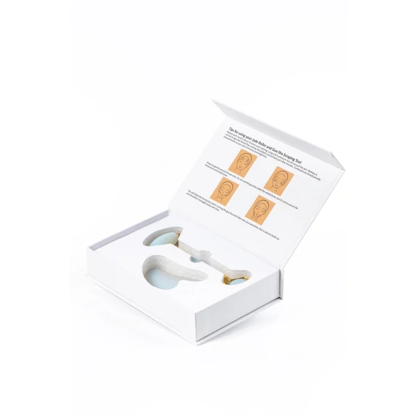A & ONE Holdkő Arc Masszírozó Jade Roller És Gua Sha Szett Dobozban