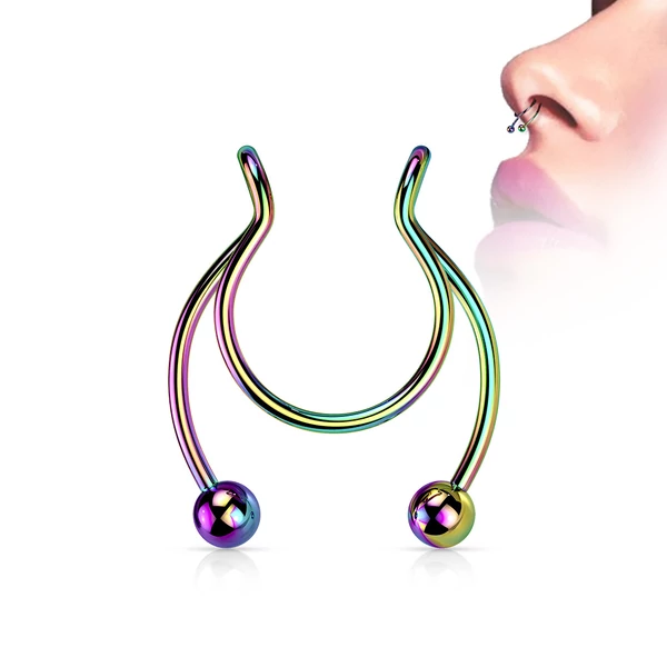 Színes 316L Orvosi Acél Ál Septum Piercing