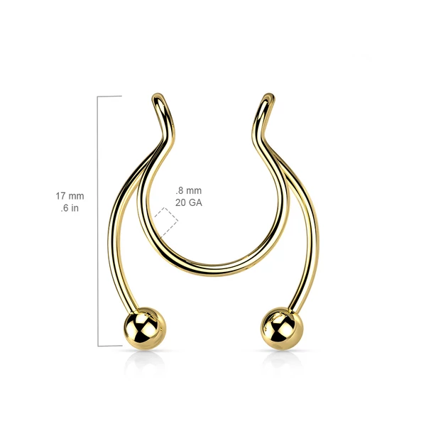 Arany Színű 316L Orvosi Acél Ál Septum Piercing