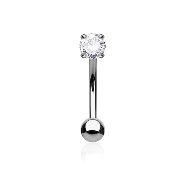Ezüst Színű Köves Szemöldök Piercing