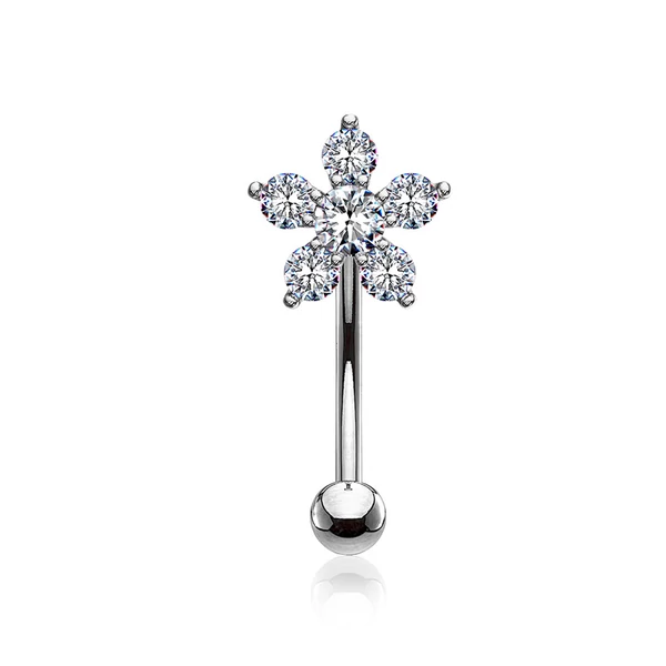 Ezüst Színű Virág Formájú Szemöldök Piercing