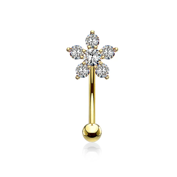 Arany Színű Virág Formájú Szemöldök Piercing