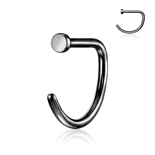 A & ONE Fekete Színű Titánium Hajlított Orr piercing