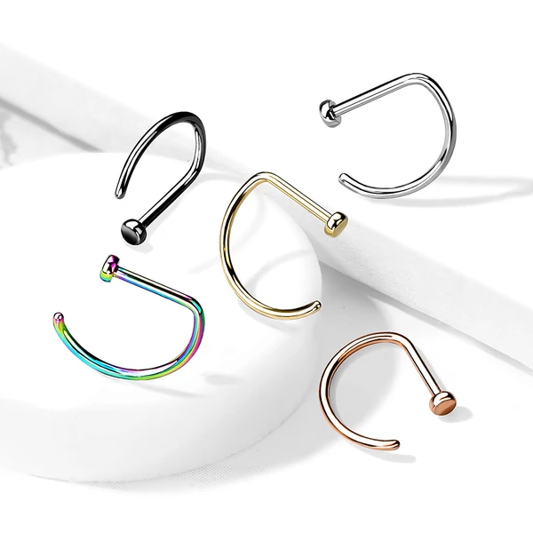 A & ONE Rózsaarany Színű Titánium Hajlított Orr piercing