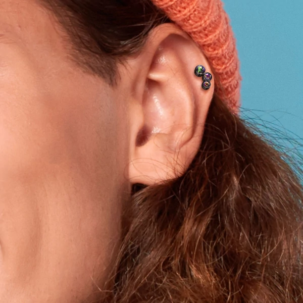 316L Orvosi Acél Kövekkel Díszített Egyenesszárú Barbell Piercing