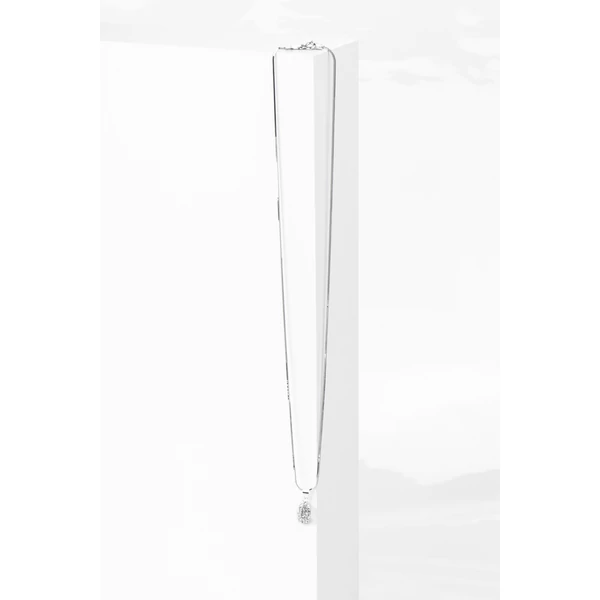 A & ONE S925 Ezüst Nyaklánc Fehér Swarovski® Köves Medállal 