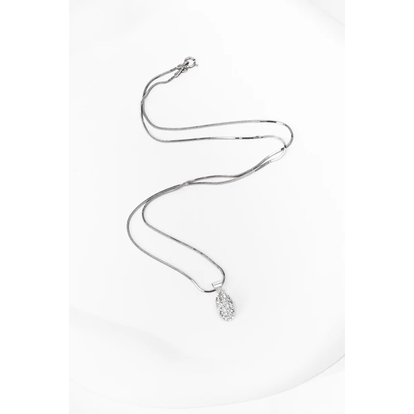 A & ONE S925 Ezüst Nyaklánc Fehér Swarovski® Köves Medállal 