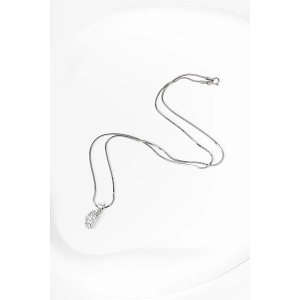A & ONE S925 Ezüst Nyaklánc Fehér Swarovski® Köves Medállal 
