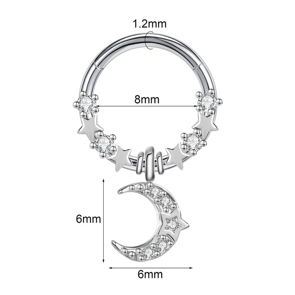 A & ONE Ezüst Rozsdamentes Acél Női Karika Piercing 
