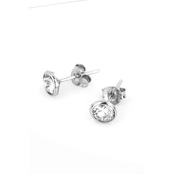 Fehér Swarovski Kővel Díszített S925 Ezüst Fülbevaló