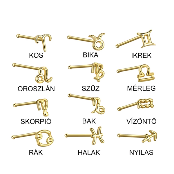 Aranyozott S925 Ezüst Csillagjegyes Piercing