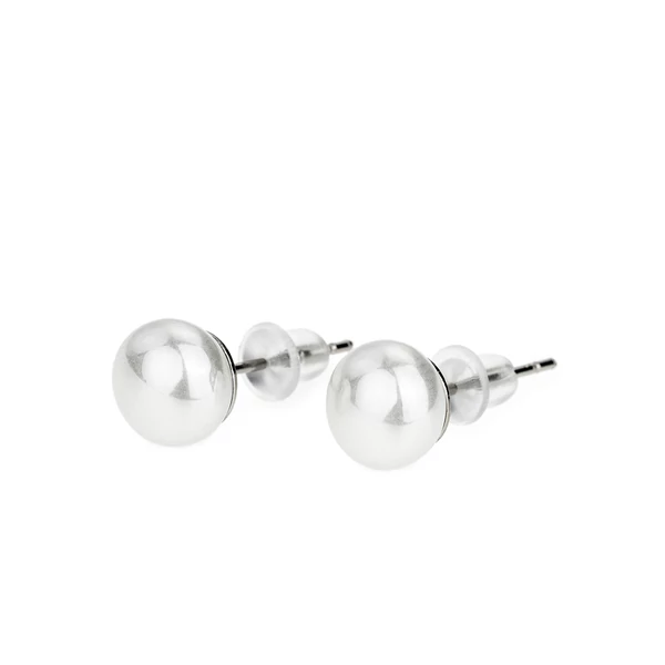 Gyöngyházfehér S925 Fülbevaló - 7,7 mm