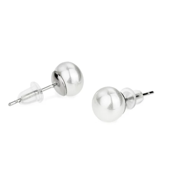 Gyöngyházfehér S925 Fülbevaló - 7,7 mm