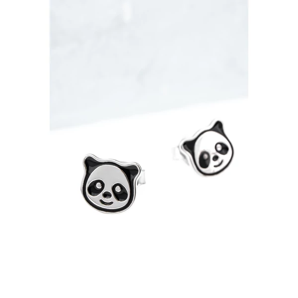 A & ONE S925 Ezüst Panda Alakú Apró Fülbevaló