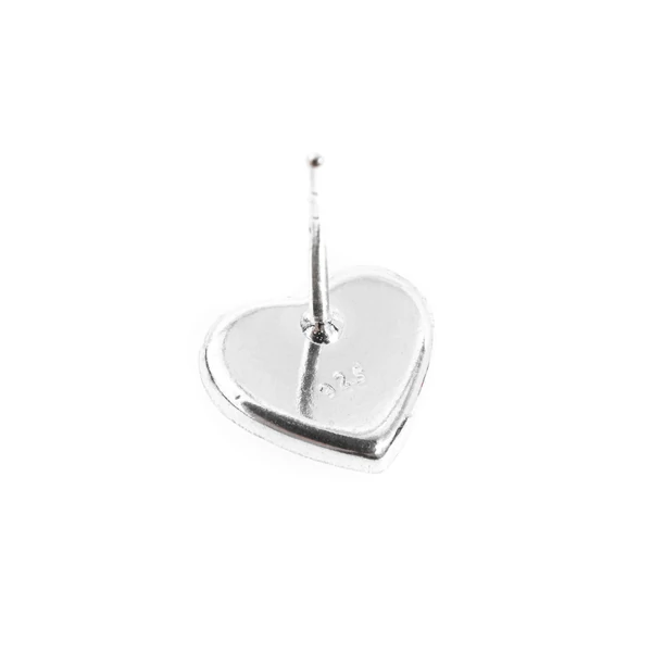 Szív Alakú Piros Swarovski® Kristályokkal Kirakott S925 Ezüst Fülbevaló - 10 mm
