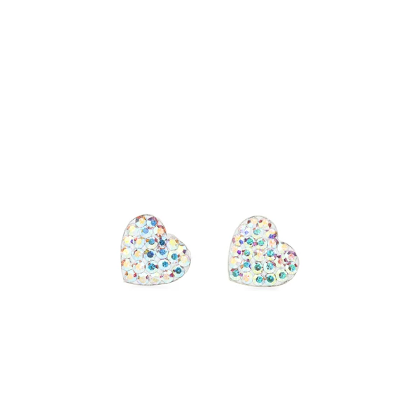 Szív Alakú Swarovski® Kristályokkal Kirakott S925 Ezüst Fülbevaló - 9 mm