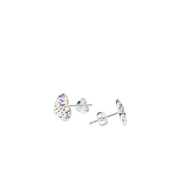Szív Alakú Swarovski® Kristályokkal Kirakott S925 Ezüst Fülbevaló - 9 mm