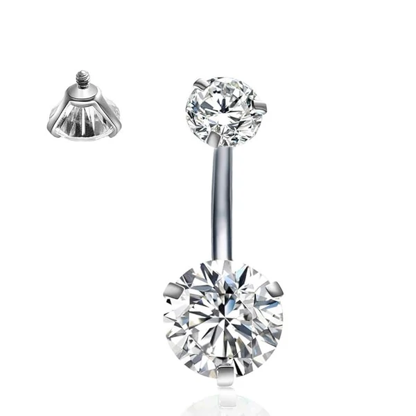 Ezüst Színű 316L Orvosi Acél Köldök Piercing