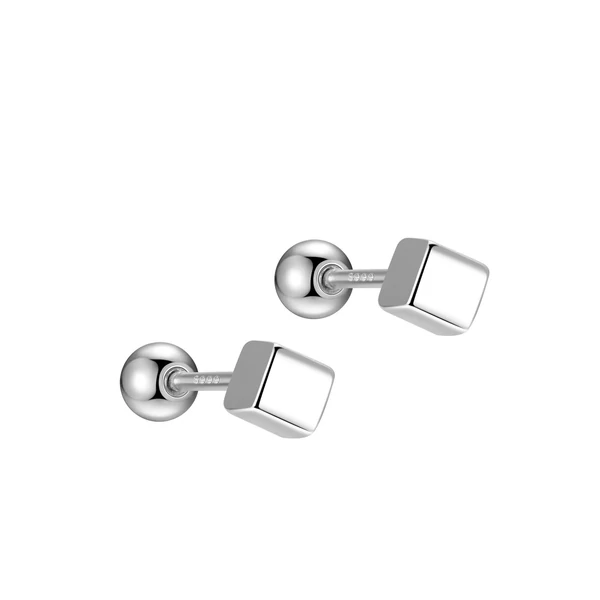 S999 Ezüst Kocka Alakú Barbell Piercing