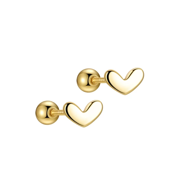 Aranyozott S999 Ezüst Szív Alakú Barbell Piercing