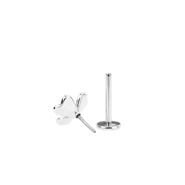 Ezüst Színű 316L Orvosi Acél Labret Piercing Réz Virág Dísszel