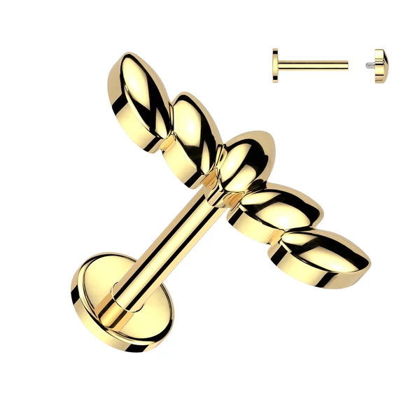 A & ONE Arany Színű 316L Orvosi Acél Labret Piercing