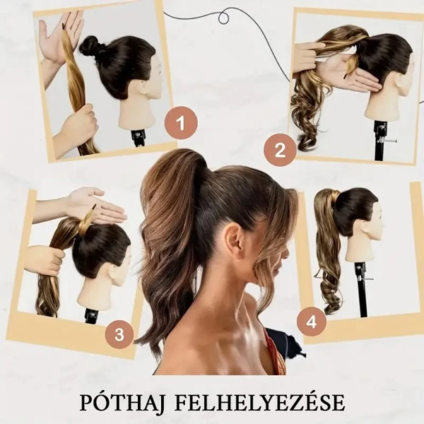 Sötétszőke Drótos Póthaj Copfhoz és Kontyhoz - 70 cm