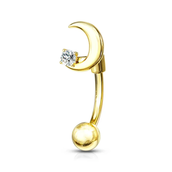 Arany Színű Szemöldök Piercing Hold Dísszel