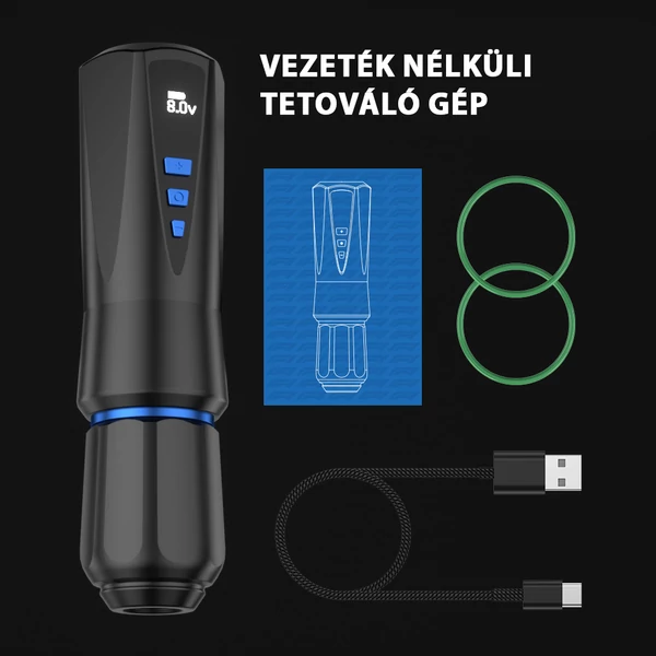 Fekete Színű Vezeték Nélküli Tetováló Toll